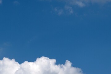 blue sky with white fluffy cloud