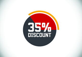 35% off discount promotion sale Brilliant poster. Sale and discount labels. Price off tag icon. special offer