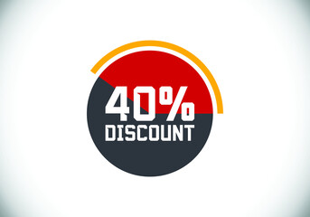 40% off discount promotion sale Brilliant poster. Sale and discount labels. Price off tag icon. special offer