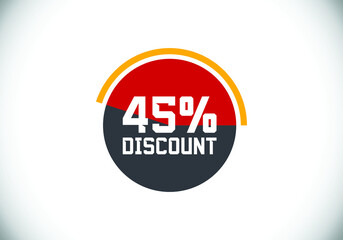 45% off discount promotion sale Brilliant poster. Sale and discount labels. Price off tag icon. special offer