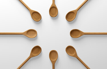 spoons on white background
