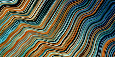 Fototapeta premium Light Blue, Green vector pattern with lines. Colorful geometric sample with gradient curves. Pattern for commercials, ads.