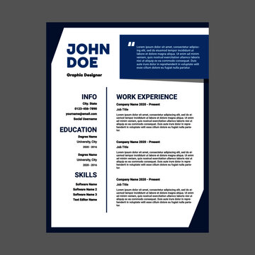 Professional Resume Design Jobs Vector  Template