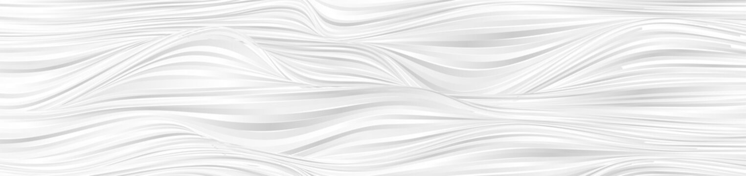 White grey curved smooth wavy lines abstract background. Vector banner design © saicle