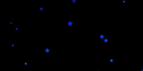 Dark Blue, Yellow vector background with colorful stars. Decorative illustration with stars on abstract template. Best design for your ad, poster, banner.