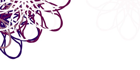 Light Pink vector doodle pattern with flowers.