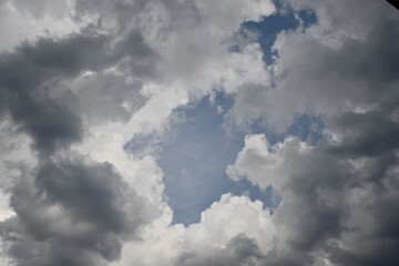 Beautiful white fluffy clouds on a blue sky