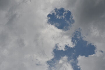 Beautiful white fluffy clouds on a blue sky