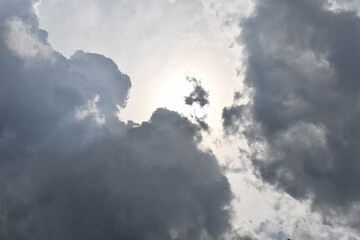 Beautiful white fluffy clouds on a blue sky