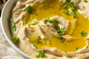 Organic Homemade Chickpea Hummus with PIta