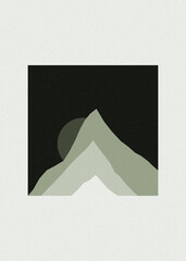 Electric Blue color Mountains rocks silhouette art logo design illustration