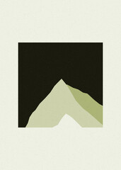 Jungle Green color Mountains rocks silhouette art logo design illustration