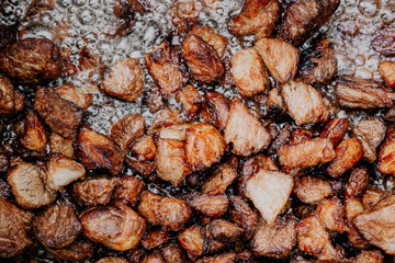 meat is fried in oil