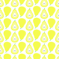 Pear yellow seamless vector pattern
