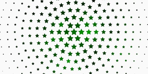 Light Green vector pattern with abstract stars. Blur decorative design in simple style with stars. Pattern for new year ad, booklets.