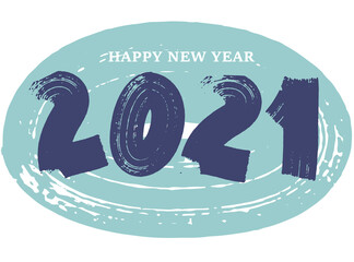 2021 new year. Lettering in retro style. Hipster style. Vector illustration.