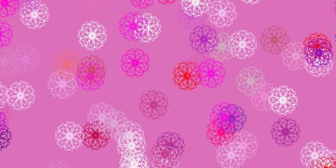 Light pink, yellow vector natural layout with flowers.