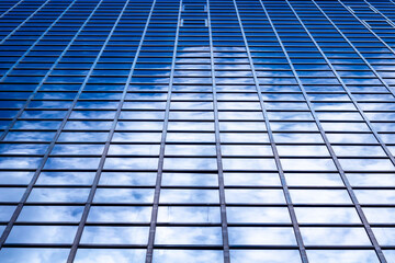 Clouds reflecting in a skyscraper like a stairway to heaven