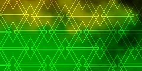 Light Green, Yellow vector background with lines, triangles. Illustration with colorful gradient triangles. Template for wallpapers.