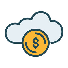 Money and Cloud presenting money rain or  wealthyness. 