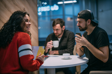 Men and women work in coworking