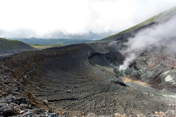The volcano Lokon crater at Manado