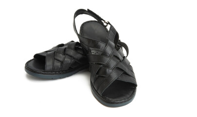 leather women sandals isolated