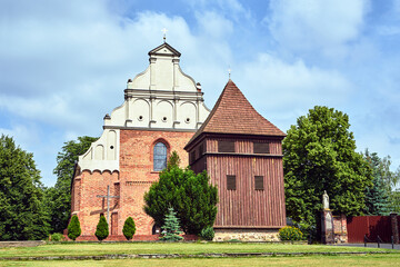 Fototapeta na wymiar wooden belfry of the historic Gothic church
