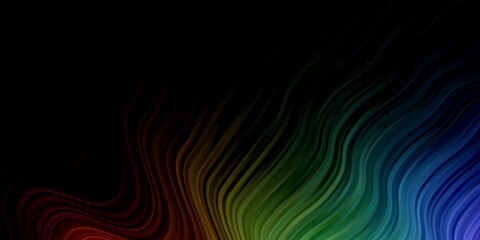 Fototapeta premium Dark Multicolor vector texture with curves. Colorful abstract illustration with gradient curves. Template for your UI design.