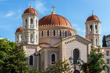 Fototapeta na wymiar Metropolitan Church at the center of city of Thessaloniki, Greece