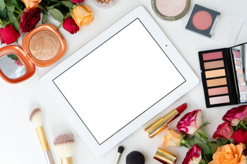 beauty products with flowers