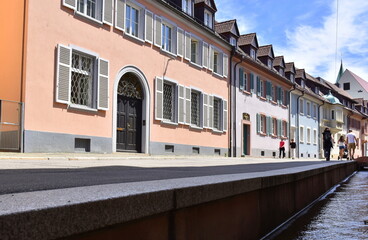 Bunte H&auml;user in der Herrenstra&szlig;e in Freiburg