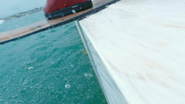 A life lover's memorable moment - wakeboarding on a beautiful blue water