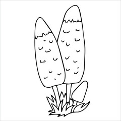 Set of different edible and poisonous mushrooms vector illustration isolated on white background.