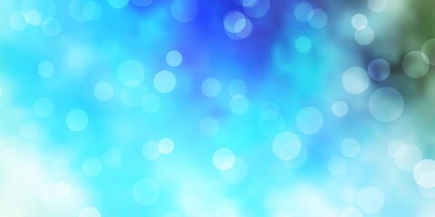 Light Blue, Green vector pattern with spheres. Colorful illustration with gradient dots in nature style. Design for posters, banners.