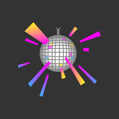 Vector illustration of color disco ball