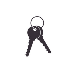 Keys vector icon, Flat design simple illustration