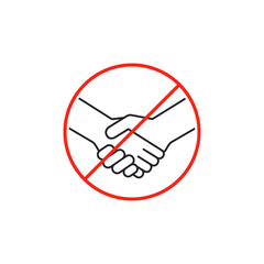 Fototapeta premium No handshake icon on white background. Vector flat style. avoiding physical contact sign