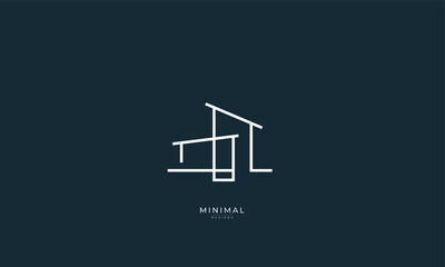 A line art icon logo of a modern house, real estate, home
