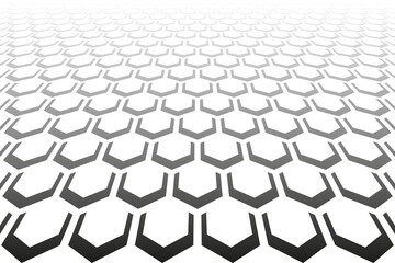 Abstract geometric hexagons pattern. Diminishing perspective.