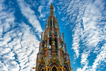 beautiful fountain in nuremberg germany