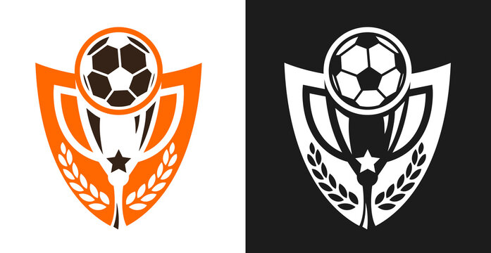 Logo, badge or label for football sport. Design templates emblem for soccer match, tournament, championship. Minimalistic vector illustration.