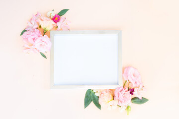 Ranunculus flat lay composition