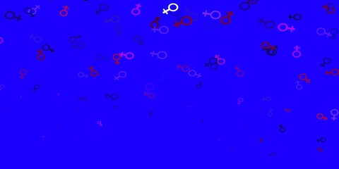 Light Purple, Pink vector pattern with feminism elements.