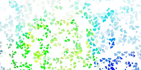 Light blue, green vector backdrop with chaotic shapes.