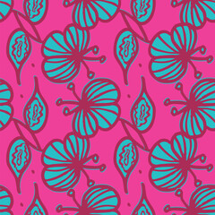 folklore flowers seamless pattern