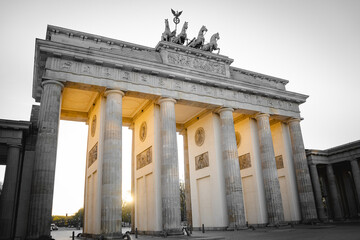 Fototapeta na wymiar brandenburg gate in berlin germany during sunset