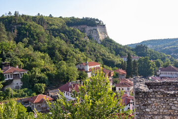 Obraz premium street and old houses in historical town of Melnik, Bulgaria
