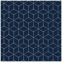 Hexagonal pattern background vector illustration. Elegant golden pattern