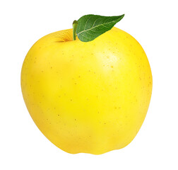 Yellow apple isolated on white background